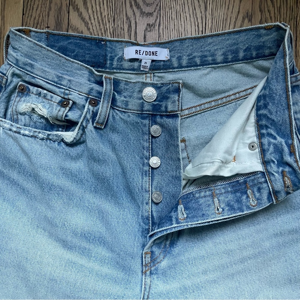 RE/DONE high rise straight leg jeans